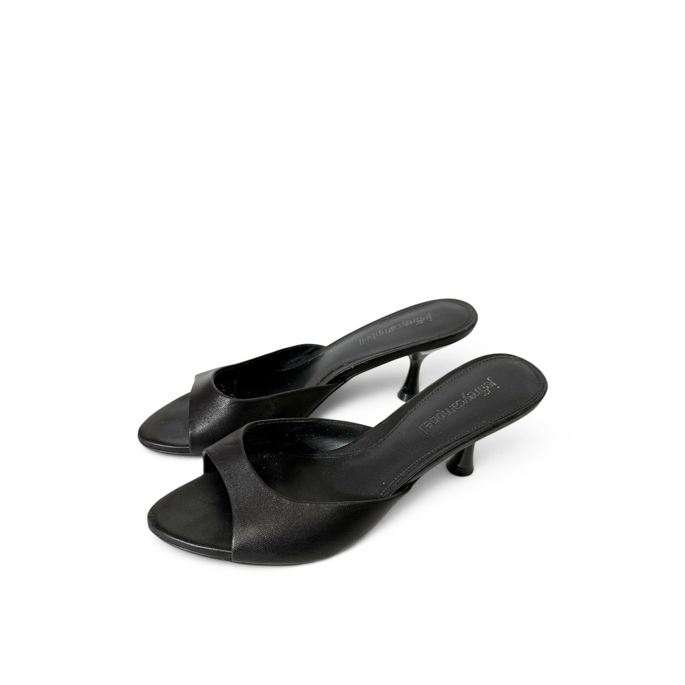 Jeffrey Campbell Womens Spy-Kid Minimalist Black Leather Slide Sandal Size 5.5